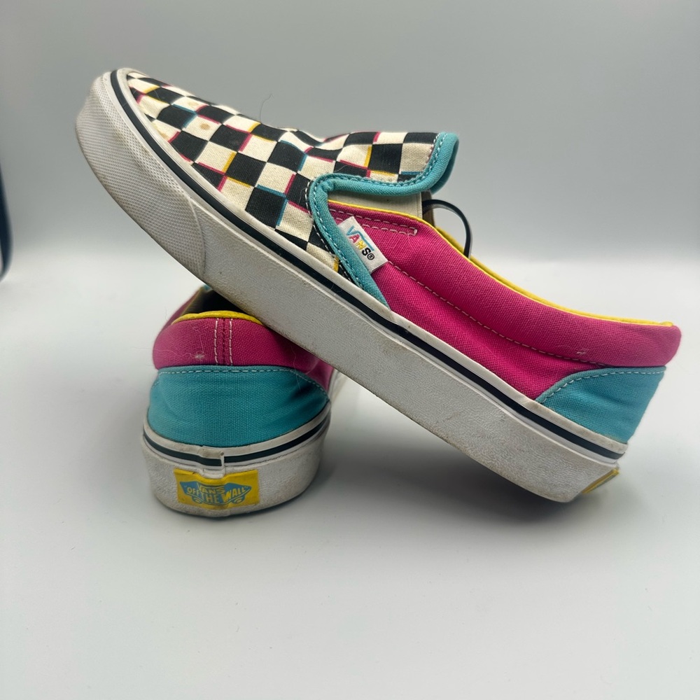 Vans Slip On Checkerboard Multicolor Unisex Y2K Retro Skate Grunge | M6 W7.5 - Picture 7 of 12